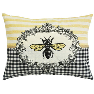 Comfy Hour Spring Bee & Flower Accent Pillow | 18×13" Polyester