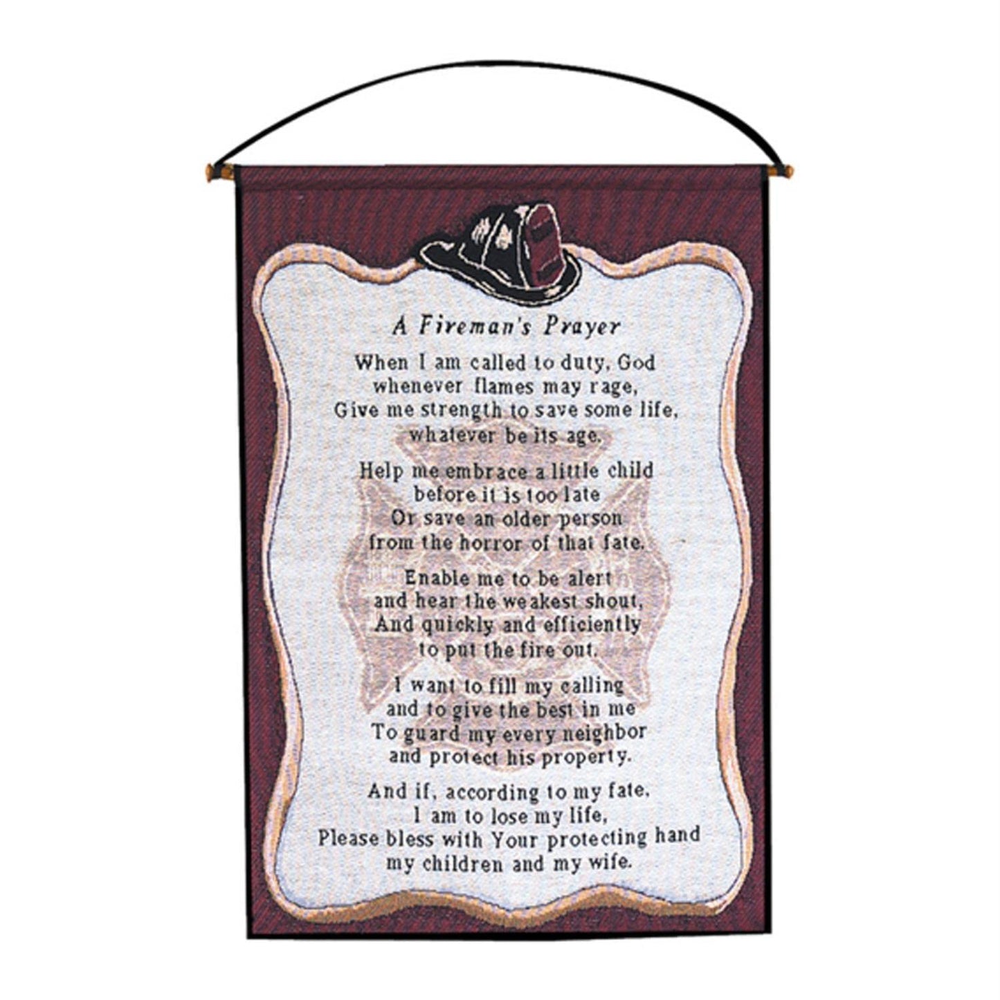 Manual a Fireman's Prayer Woven Wall Hanging 17 X 25-Inch