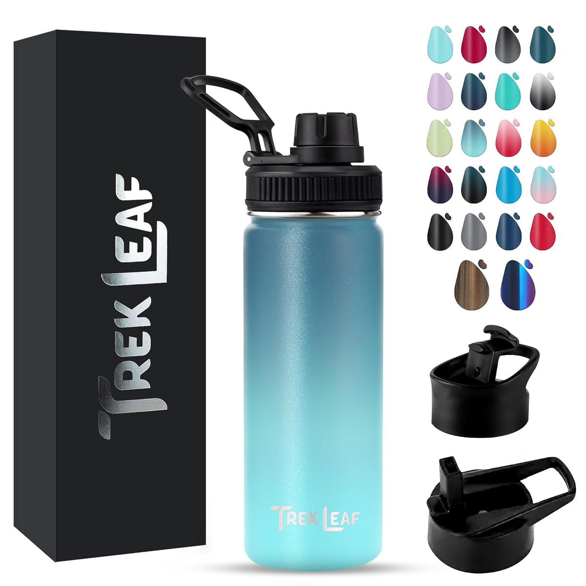 Trek Leaf Bottle, 18 Ounces, Storm Cloud