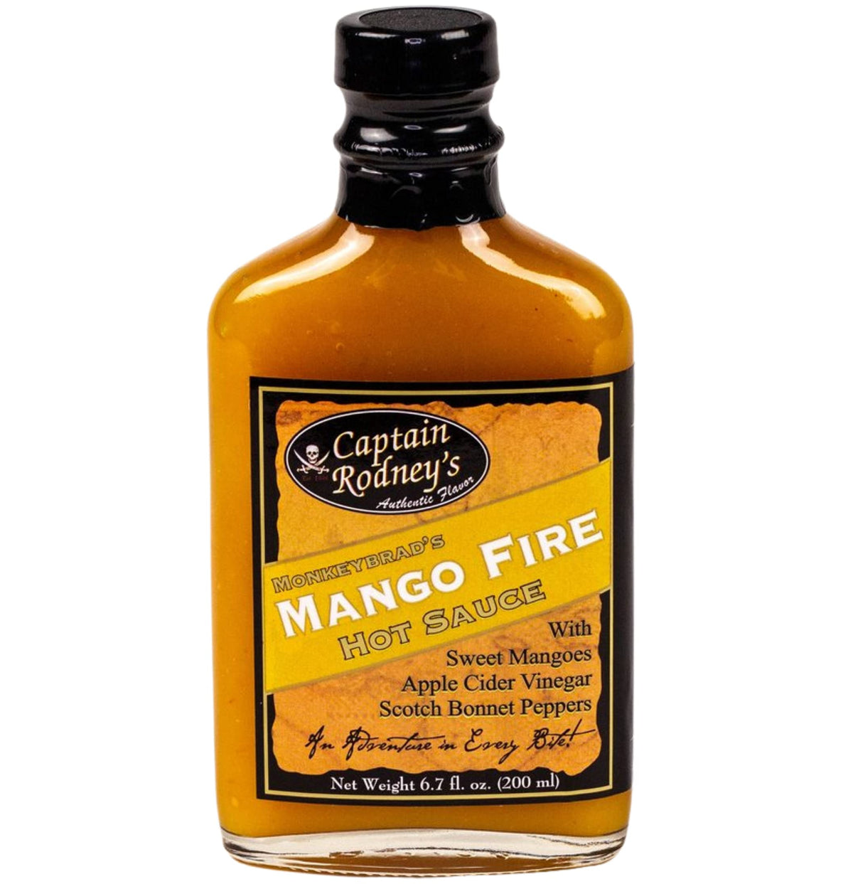 Captain Rodney's Sauce, 6.7 Fl Oz (Pack of 1), orange and red