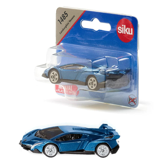 siku 1485, Lamborghini Veneno, Metal/Plastic, Toy car for Children, Dark Blue, Rubber Tyres