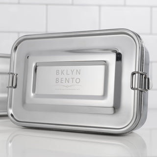 BKLYN BENTO PEACE & LOVE FROM BROOKLYN, N.Y. Food Storage Container, JUMBO, Silv