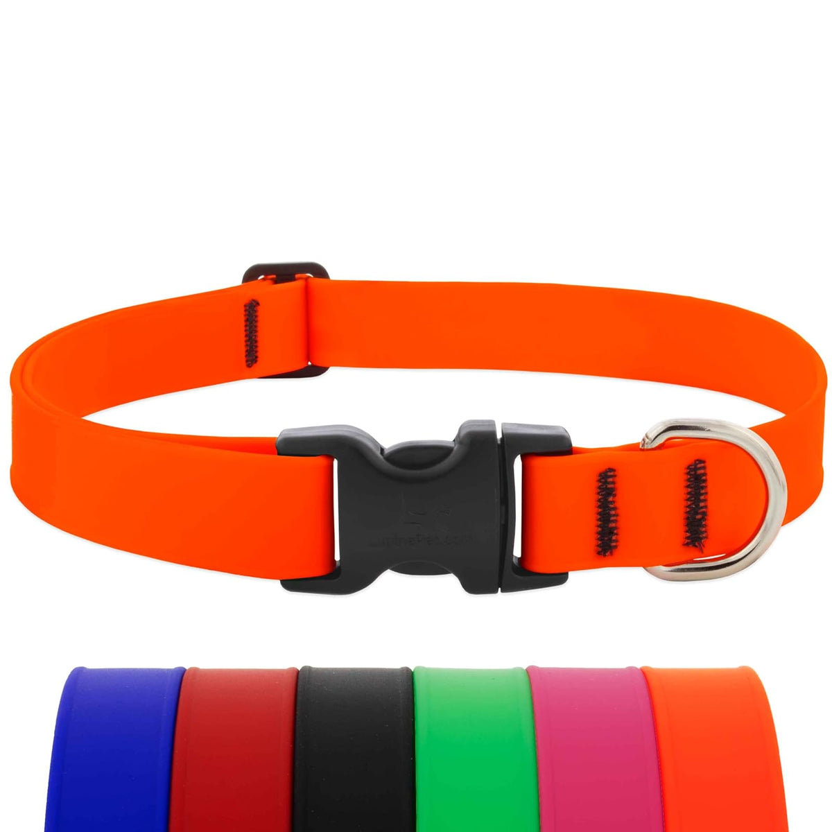 LupinePet Animal Collar, X-Large: Adjusts from 25 to 31 in, 1-in wide, Neon Oran