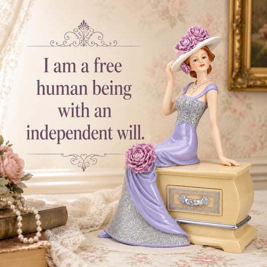 Comfy Hour 12.4 Inch Victorian Decor Lady Figurine, Lavender Gown