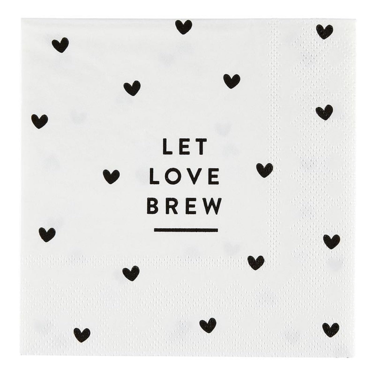 Santa Barbara Design Studio Disposable Napkin, 5" x 5", Let Love Brew