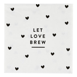 Santa Barbara Design Studio Disposable Napkin, 5" x 5", Let Love Brew
