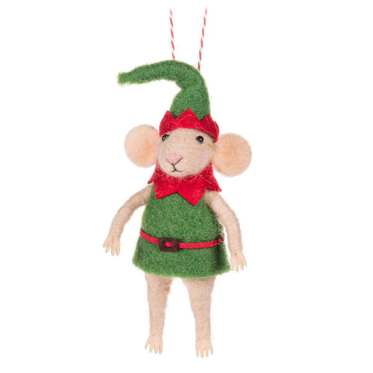 Abbott Collection Hanging Ornament, 2 inches x 5.5 inches, Elf Mouse