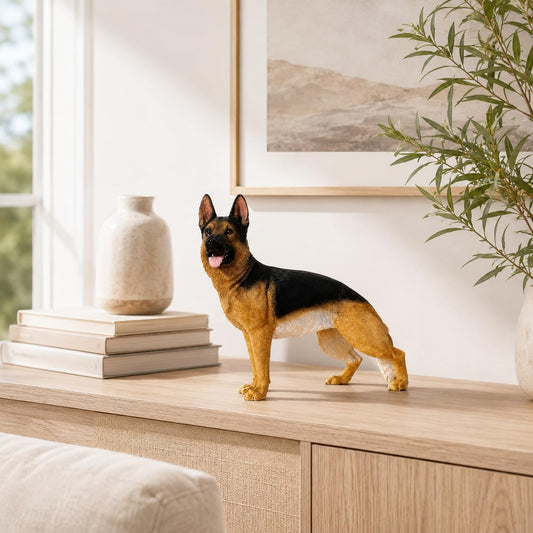 Comfy Hour 7.09 Inch German Shepherd Figurine, Realistic Dog Statue