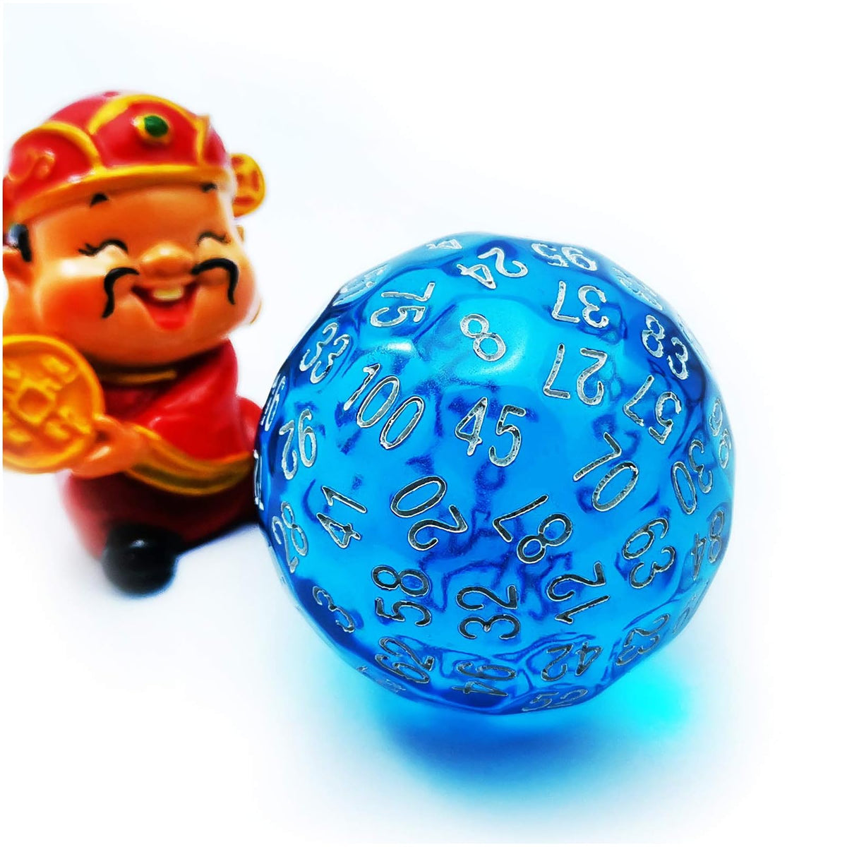 BESCON DICE Game Dice, 45mm, Translucent Blue D100