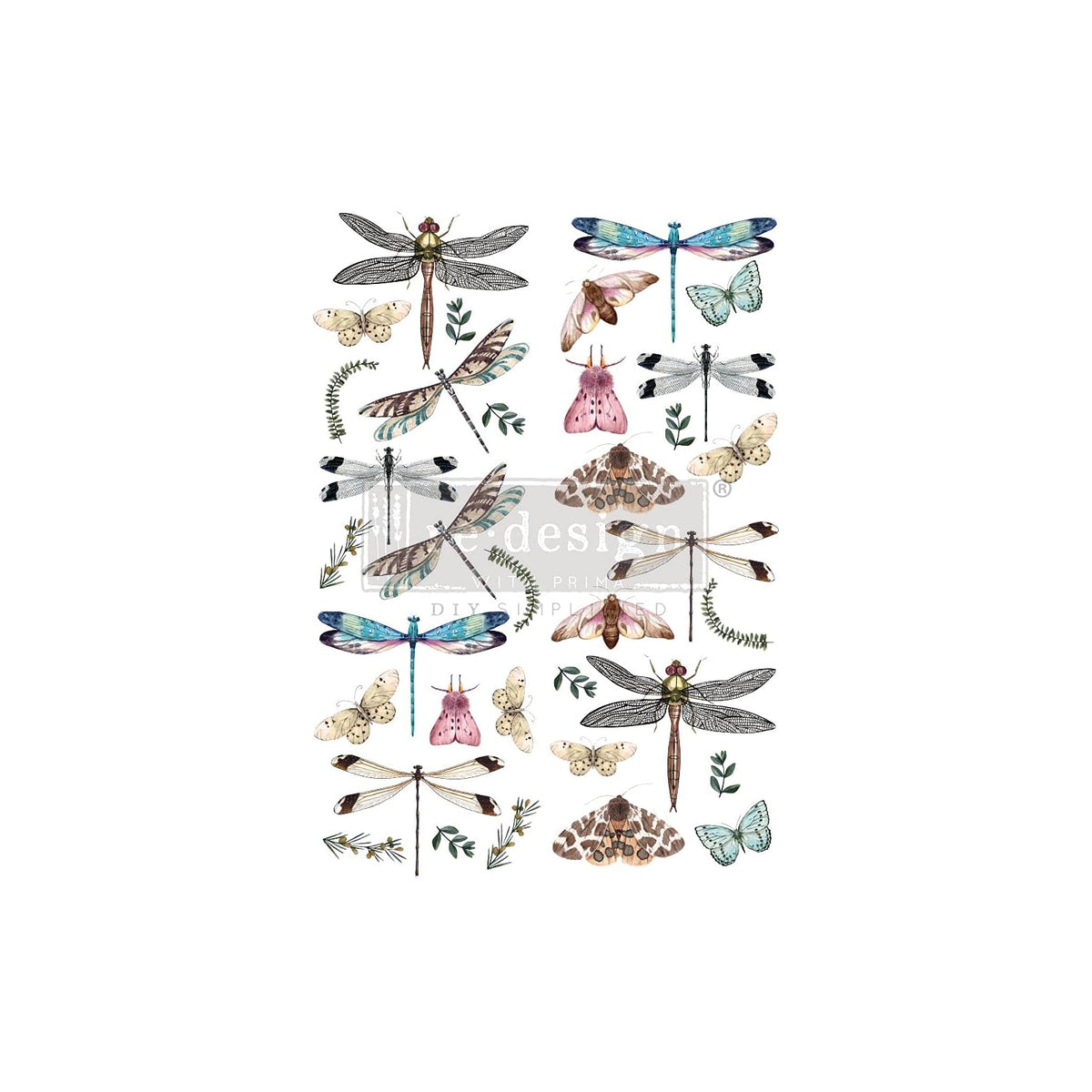 PRIMA MARKETING INC Sticker Decal, Riverbed Dragonflies, Riverbed Dragonflies