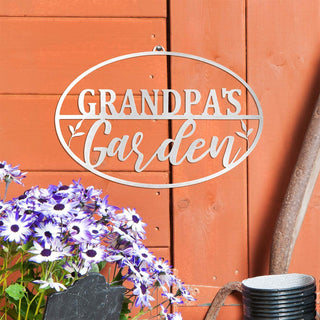 ROCC RUSTED ORANGE CRAFTWORKS CO. Garden Oval for Him (Grandpa's) -Garden Signs Decorative Outdoor -Garden gifts for men -Outdoor Signs -Gifts for gardeners men -fathers day yard sign -Gardening Signs