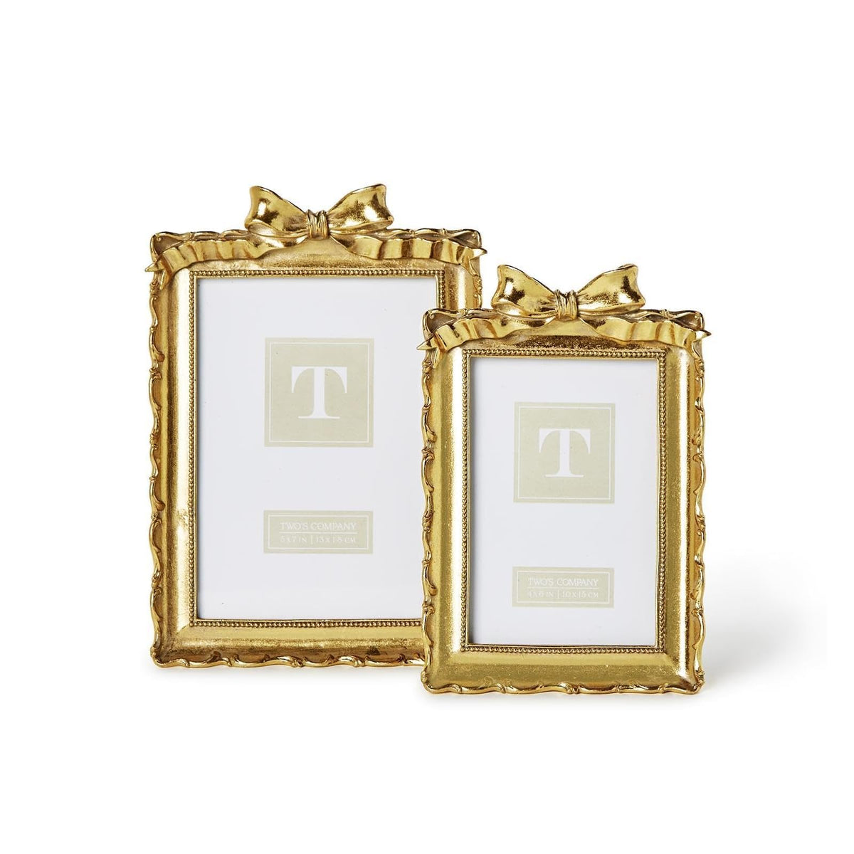 Two's Company Picture Frame, 4" x 6" and 5" x 7", Gold