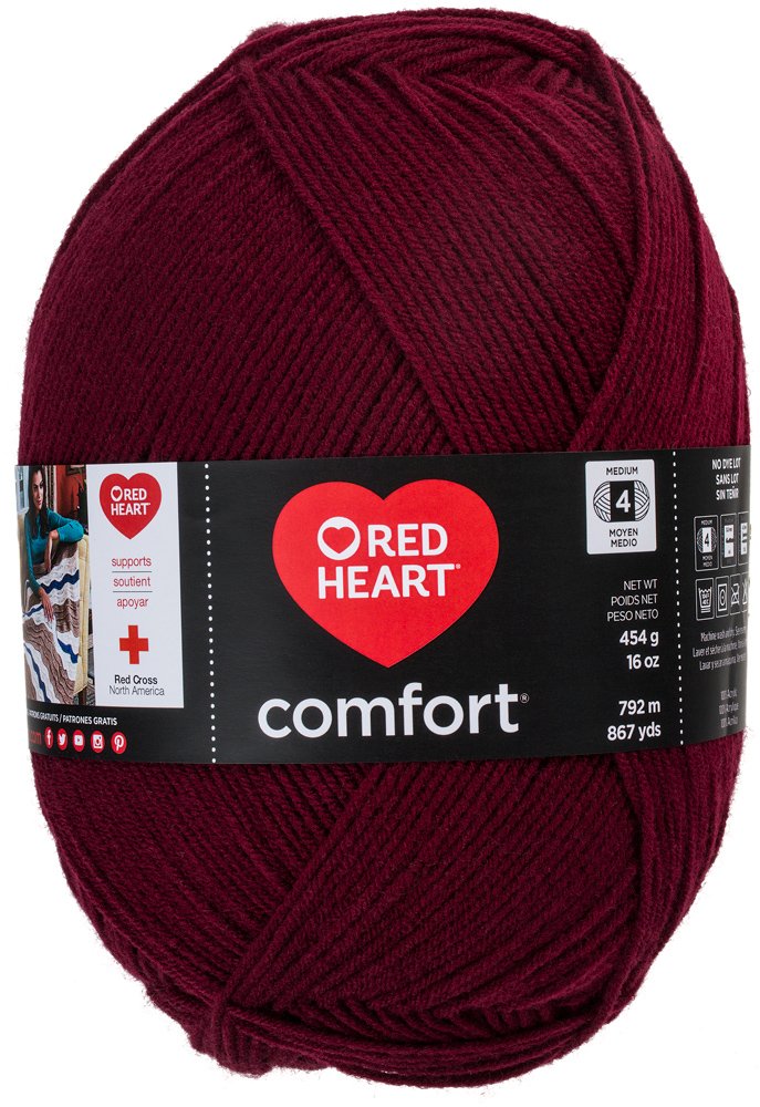 Red Heart Yarn, 4 (Medium), Claret