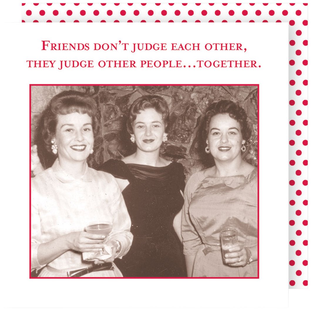 Shannon Martin Girl Designer Disposable Napkin, 5x5, Friends Don't Judge