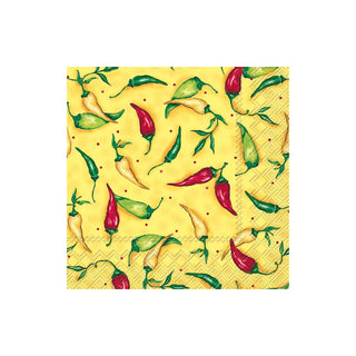ihr SINCE 1977 Disposable Napkin, 5" x 5", Peppers Cocktail Napkin