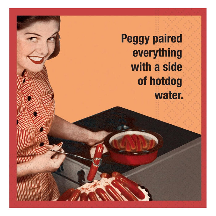 Design Design Disposable Napkin, 9.8" x 9.8", Hotdog Water