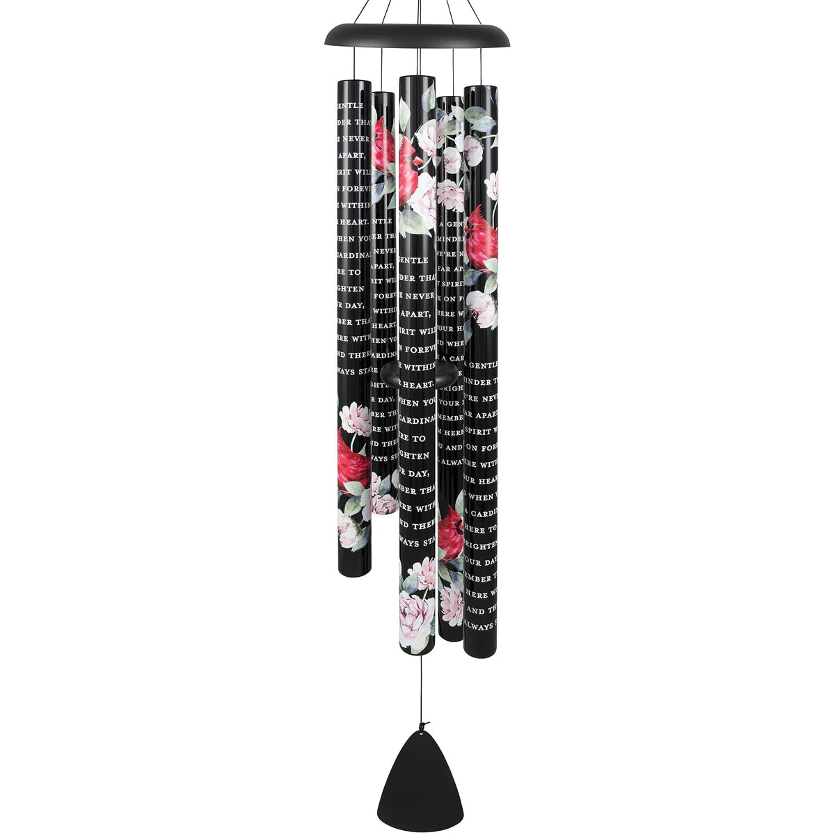 Carson Wind Chime, 55"H, Black, Red, White