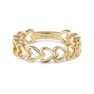 DEVATA Ring, 8, Gold Plated/Open Heart LVR7251