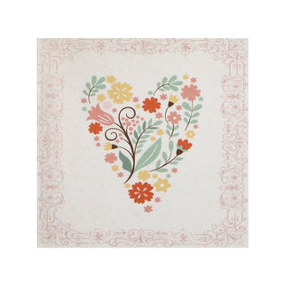 C.R. Gibson Greeting Card, 2 3/4" square, Floral Heart