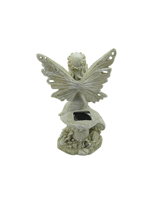 Comfy Hour Faith and Hope Collection Resin 12" Praying Angel with Flower Basket Solar Light Garden Statue