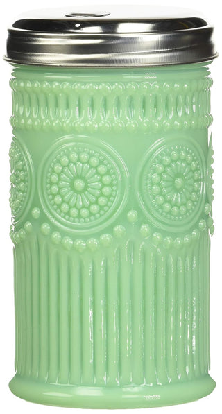 Comfy Hour 5.75 Inch Sugar Shaker Dispenser, Green Jadeite Glass
