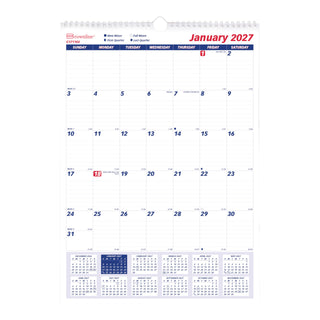 Rediform Calendar, Blue/White