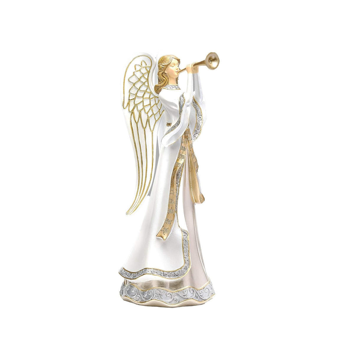 Roman Figurine, 14.75" H, White and Gold