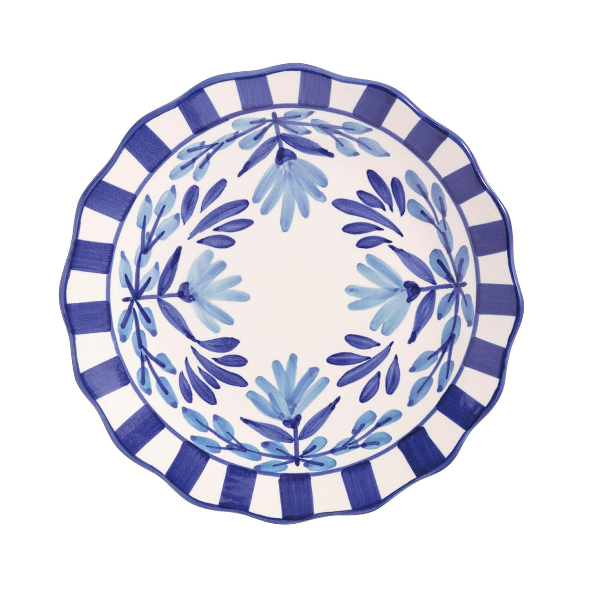 Mud Pie Dishware Plate, 8" dia, Blue Floral