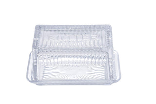 TableCraft 10395 Embossed Butter Dish,"BUTTER" (Holds 2 Sticks)