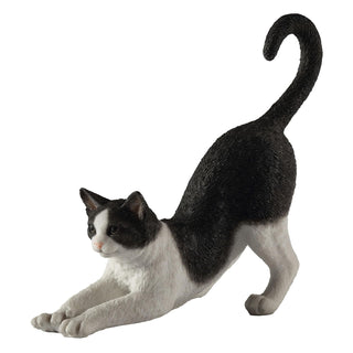 Unicorn Studio Veronese Design Black and White Cat Stretching Sculpture