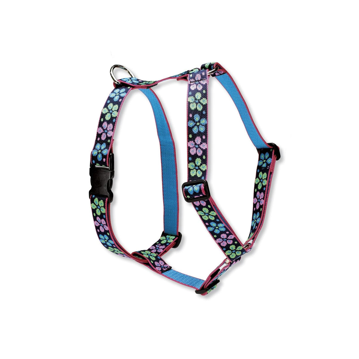 LupinePet Animal Harness, 1"W; 24-38" Girth, Navy, Pink