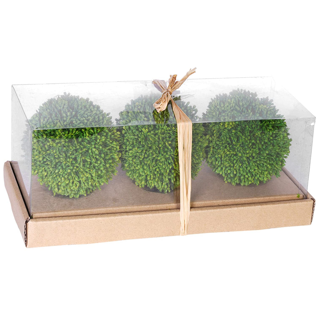 A&B Home Artificial Foliage Decorative Balls, 4-Inch, Green, Set of 3