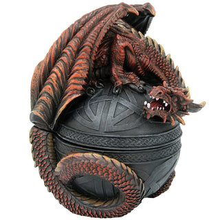 Pacific Trading RED Dragon Celtic Box Trinket Box