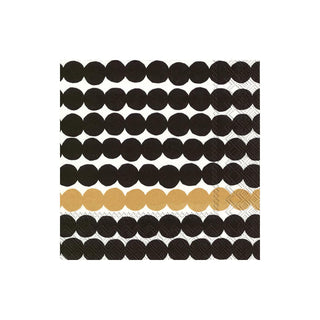 ihr SINCE 1977 Disposable Napkin, 6.5" x 6.5", Rasymatto- Black/Gold