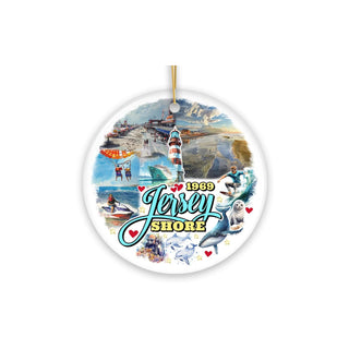 OrnamentallyYou Hanging Ornament, Vibrant Jersey Shore Ceramic Ornament, Tropica