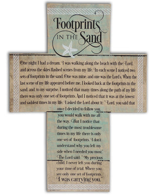 Cathedral Art Abbey Gift Footprints Cross with Easel