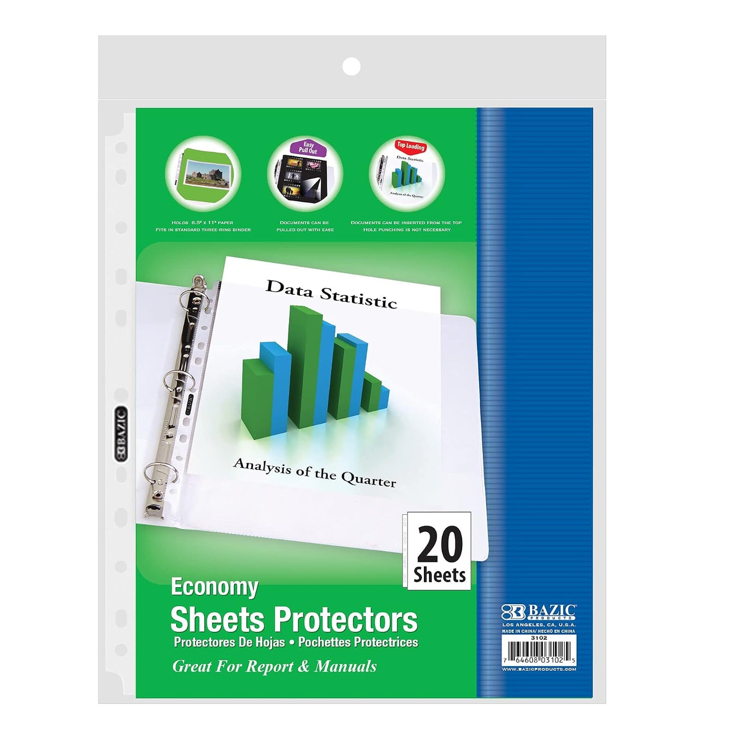BAZIC Top Loading Sheet Protectors (20/Pack)