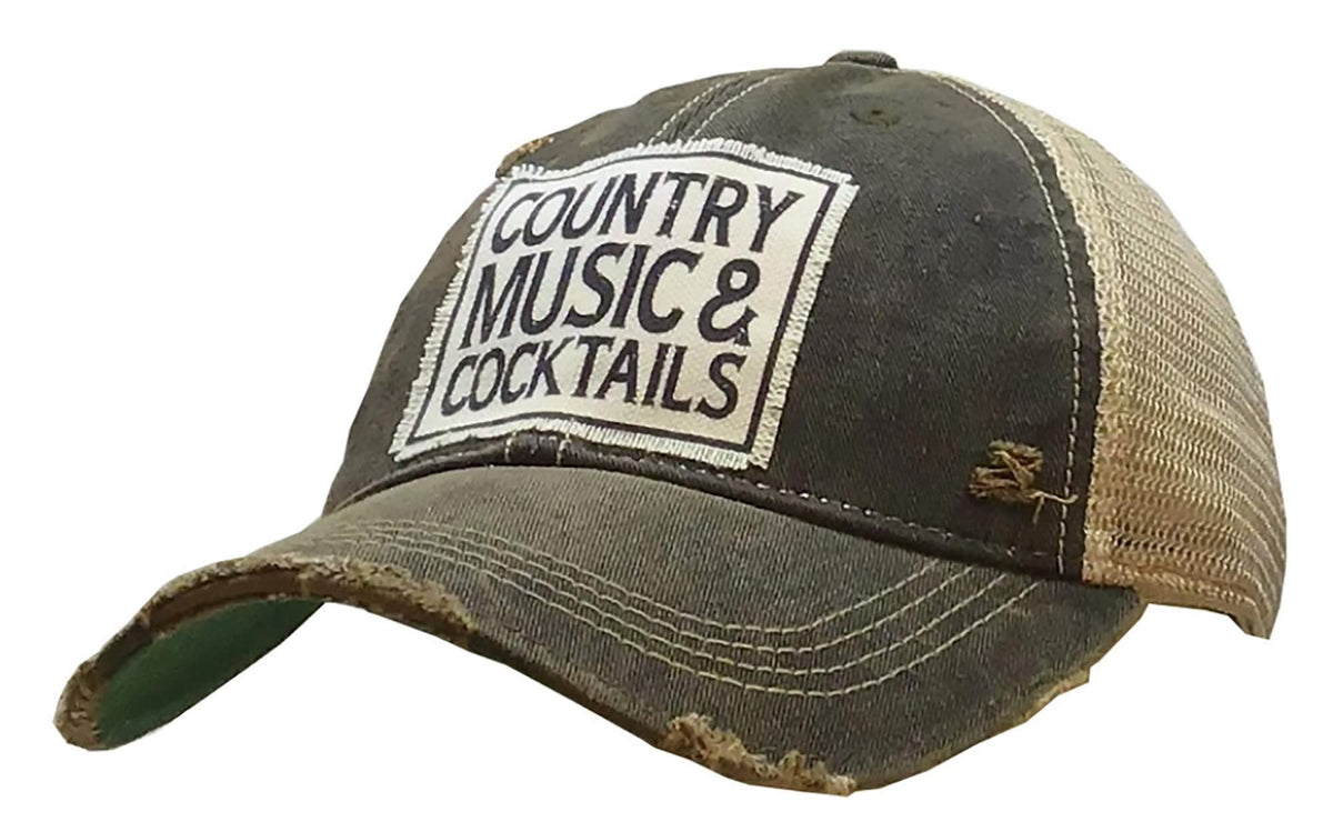 VINTAGE LIFE Hat, Country Music & Cocktails (Black), Baseball