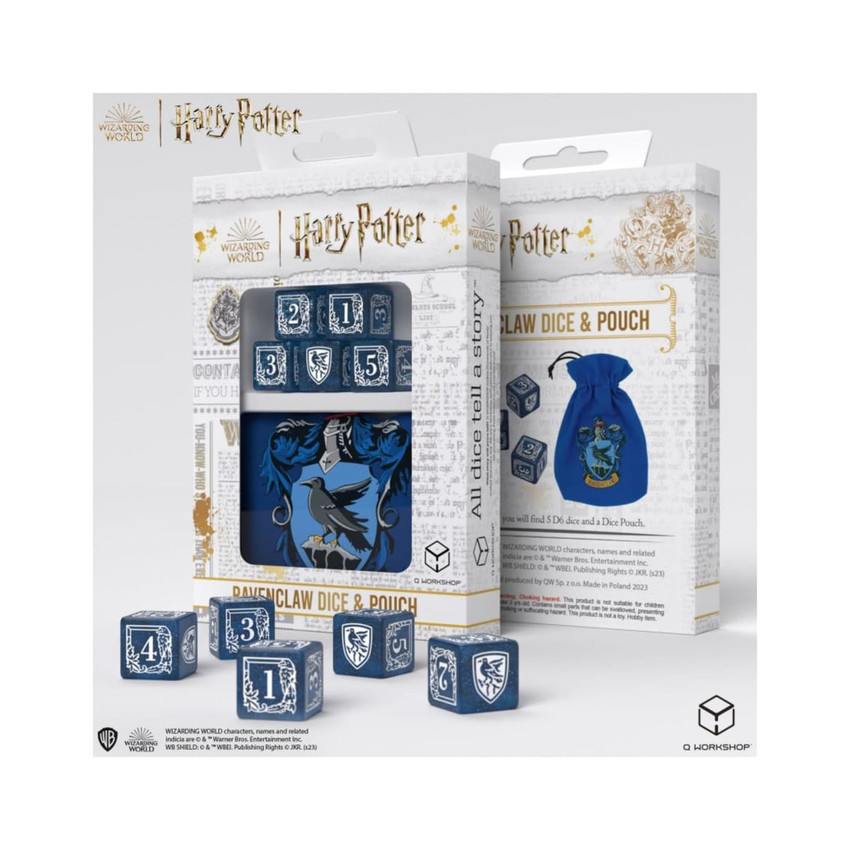 Q Workshop Game Dice, 7 cm, Blue, Bronze