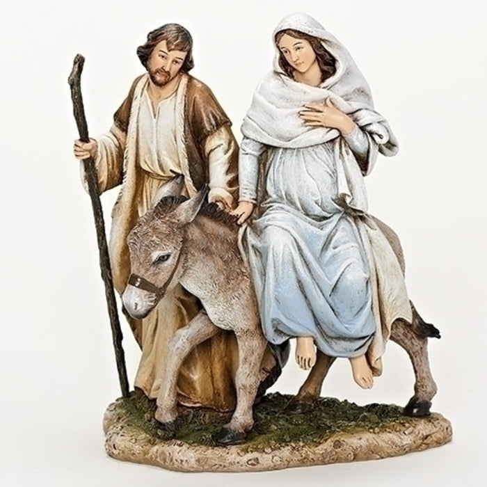 Roman Mary and Joseph La Posada Figure 8 inch Resin Stone Table Top Figurine Statue