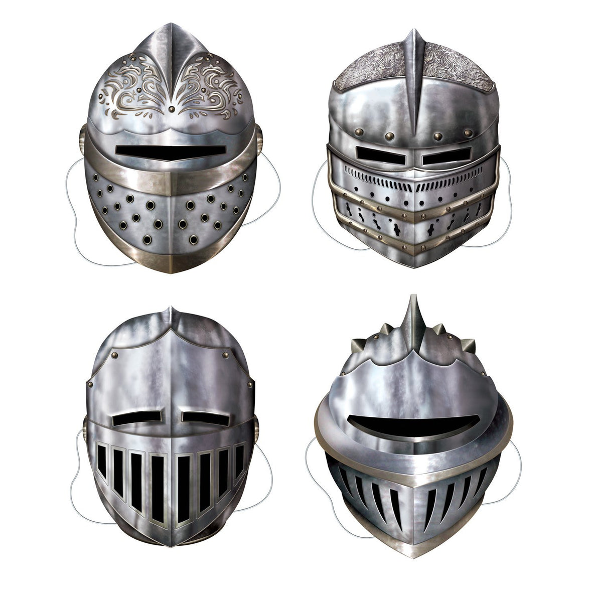 Beistle Costume Mask, 4 Count (Pack of 1), Silver/Black