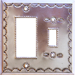 Fine Crafts Imports Wall Plate, Tin, Ivory,Silver