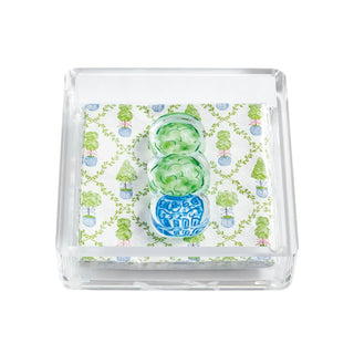 Mud Pie Napkin Holder, caddy 6" x 6", Green