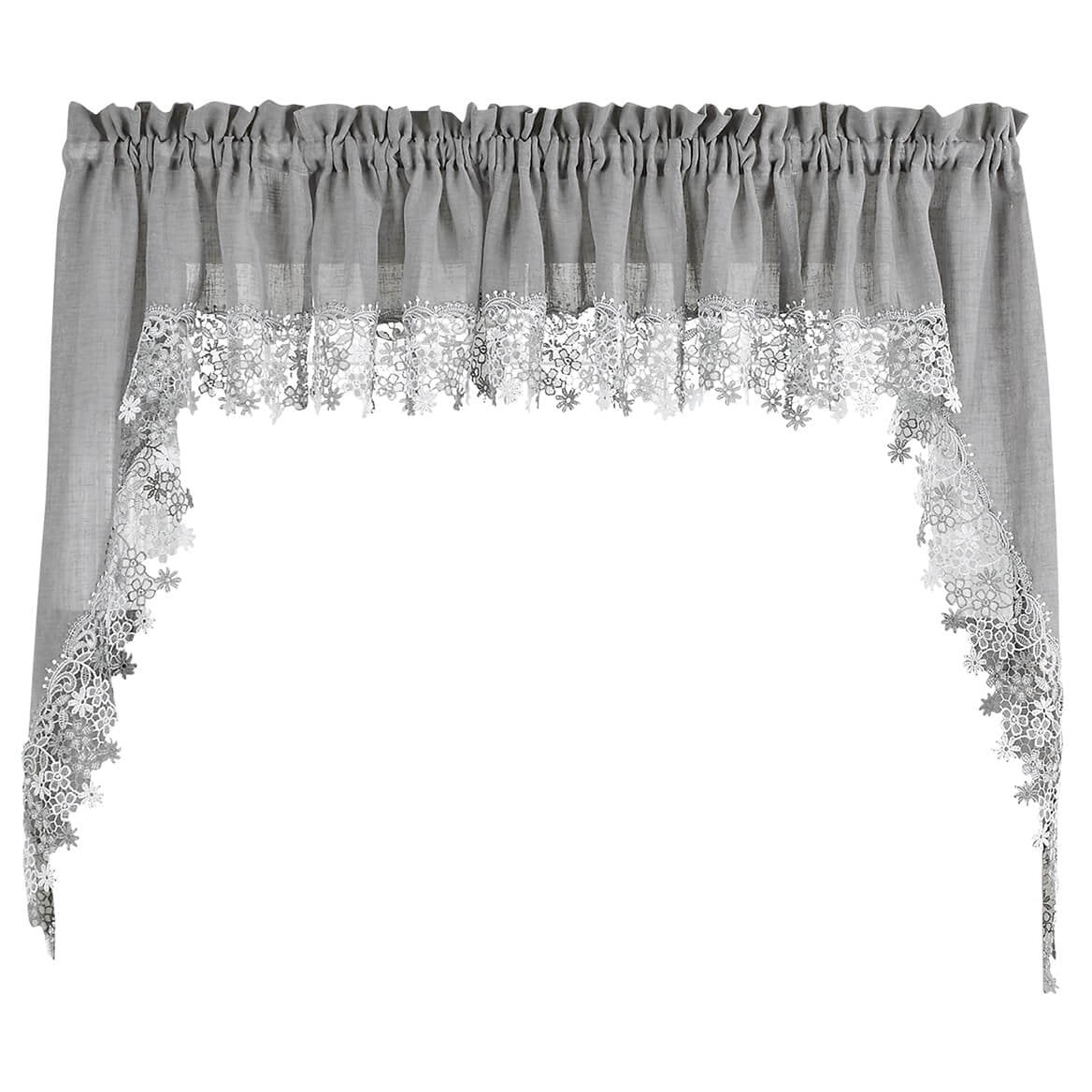 Collections Etc Curtain, 56"W x 38"L (Pack of 1), Grey