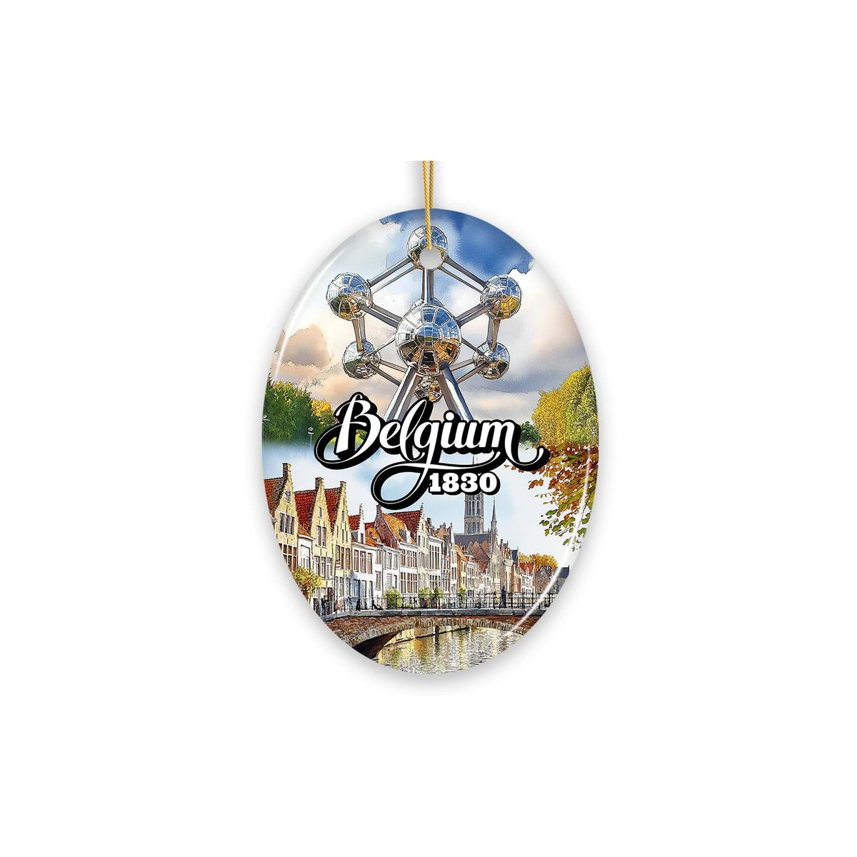 OrnamentallyYou Hanging Ornament, Charming Belgium Christmas Ornament, Iconic La