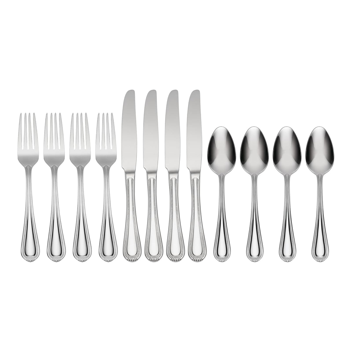 Oneida Flatware, 12 Piece Set, Metallic