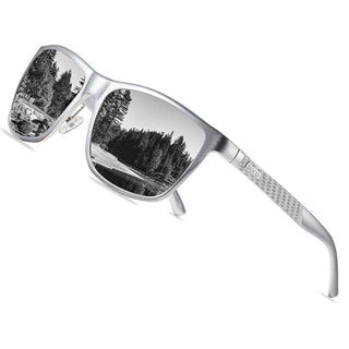 DUCO Men's Sports Polarized Al-Mg Metal Frame Sunglasses UV Protection Sunglasses for Men 8200