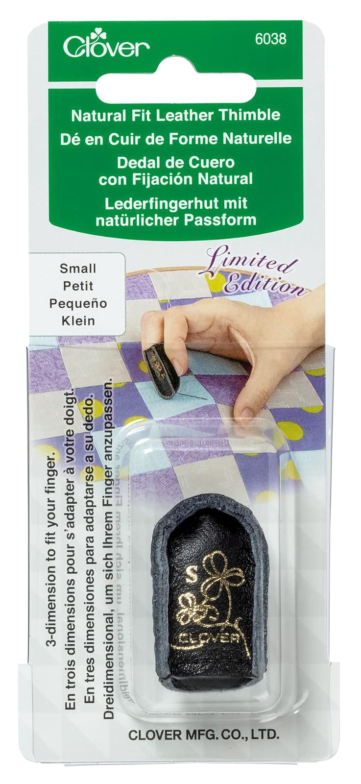 Clover Leather Thimble, Black