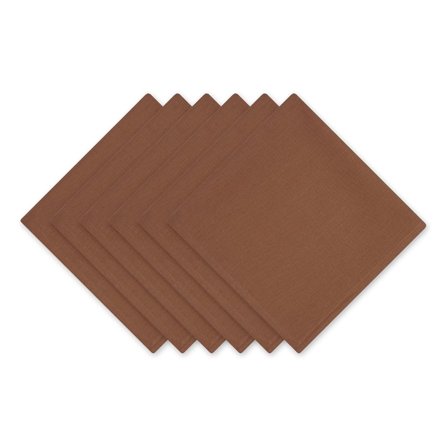 DII Design Solid Napkin Set Collection, 20x20, Leather Brown, 6 Piece