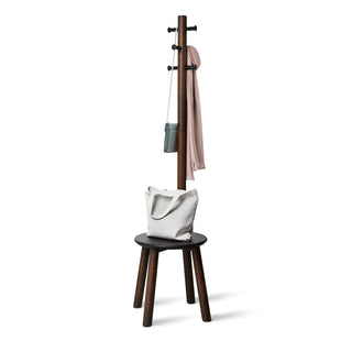 Umbra Clothes Rack, W/STOOL, Black/Walnut